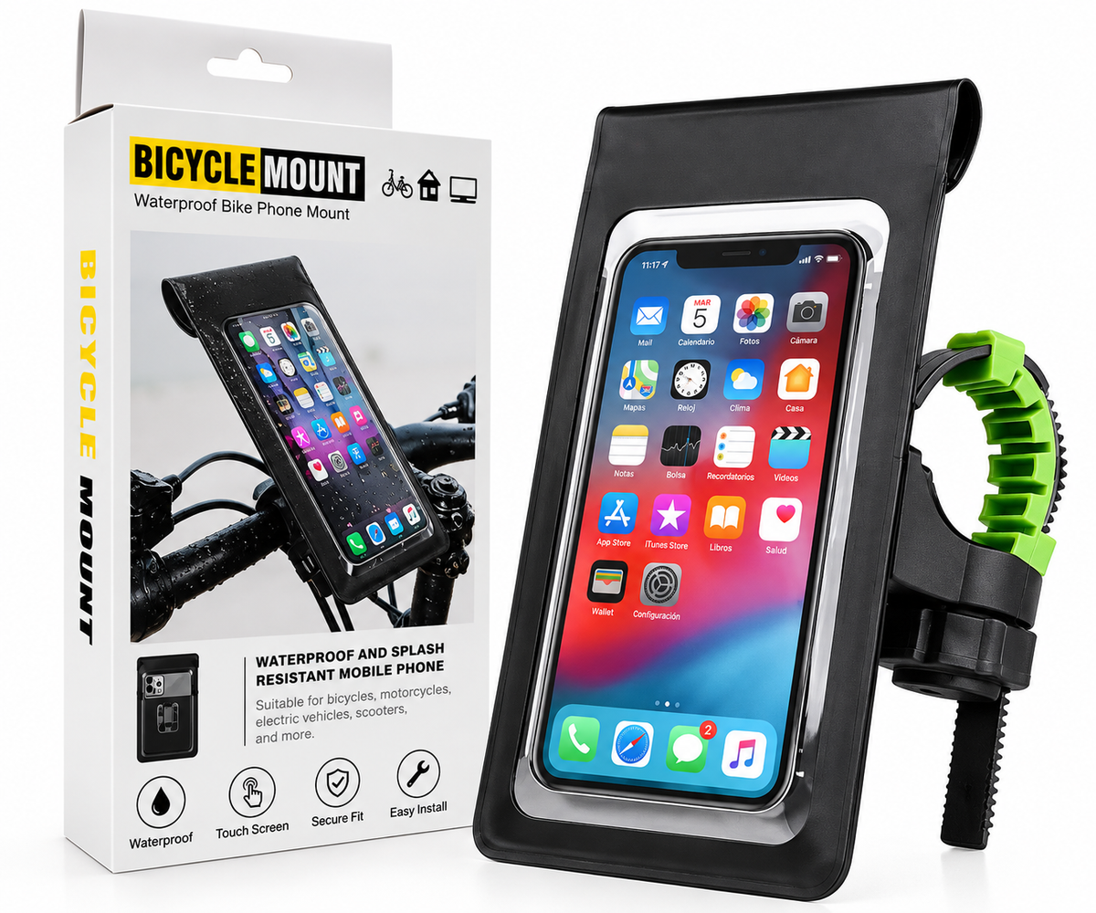 🏍️ Holder Contra Agua para Moto y Bicicleta | Soporte para Manillar