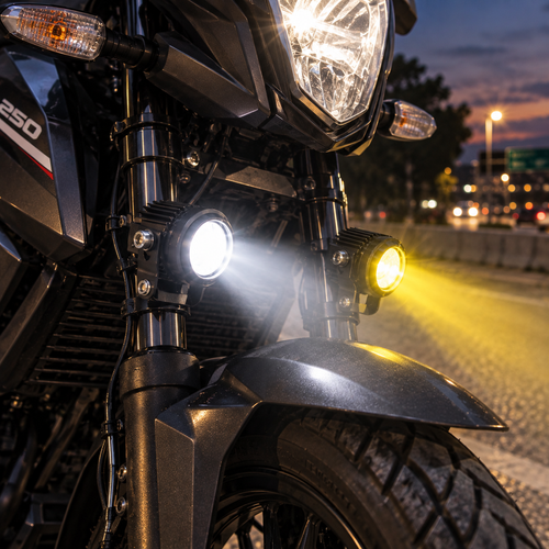 💡 Luces LED Auxiliares para Moto | Luz Blanca y Amarilla – Pack de 2